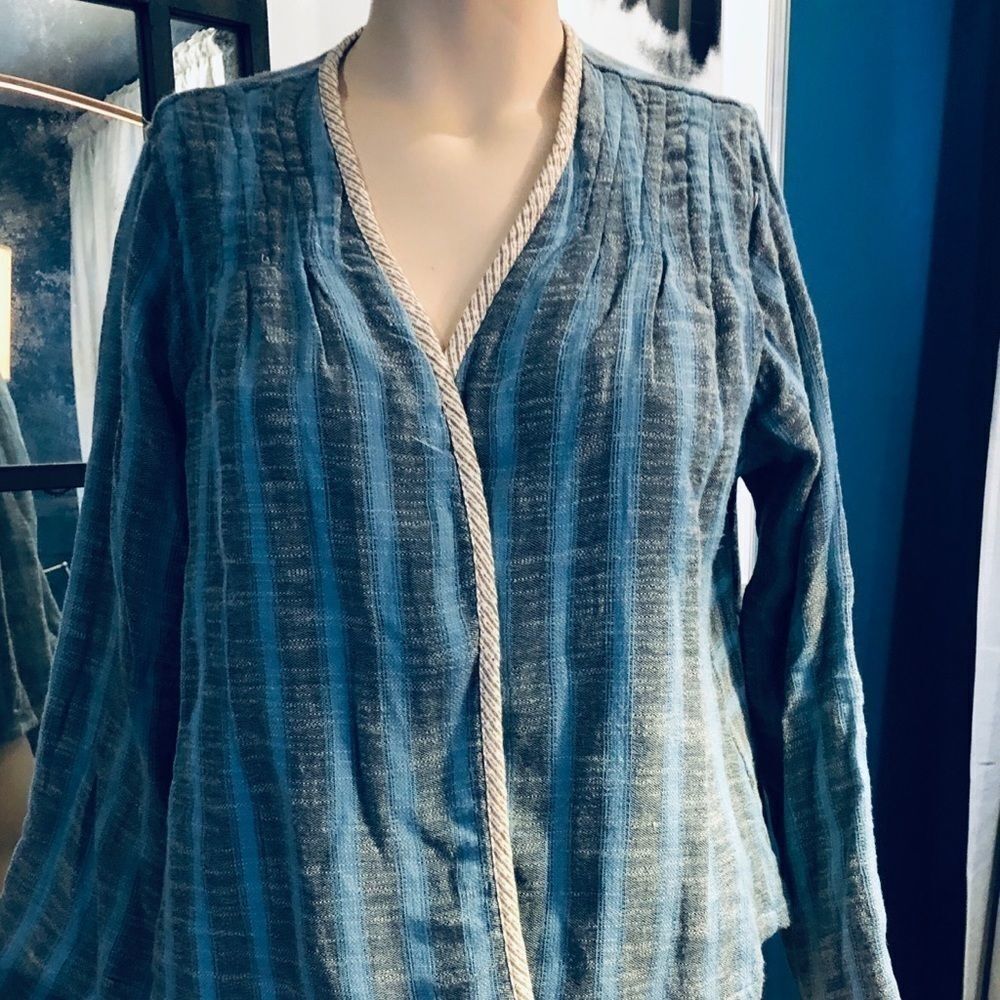 Bluestriped Reversible Buttonless Blazer - image 2